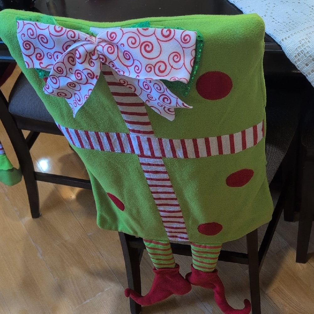 Whimsical  Chair Coverswith Red Polka Dots 6 Covers Included